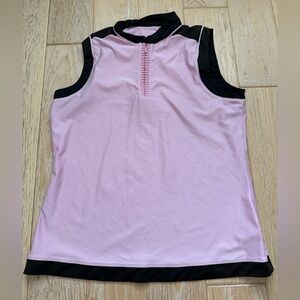Tail womens golf‎ tank top size L pink and black activewear sport top